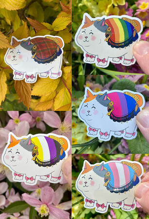 Pride Fat Cat Stickers